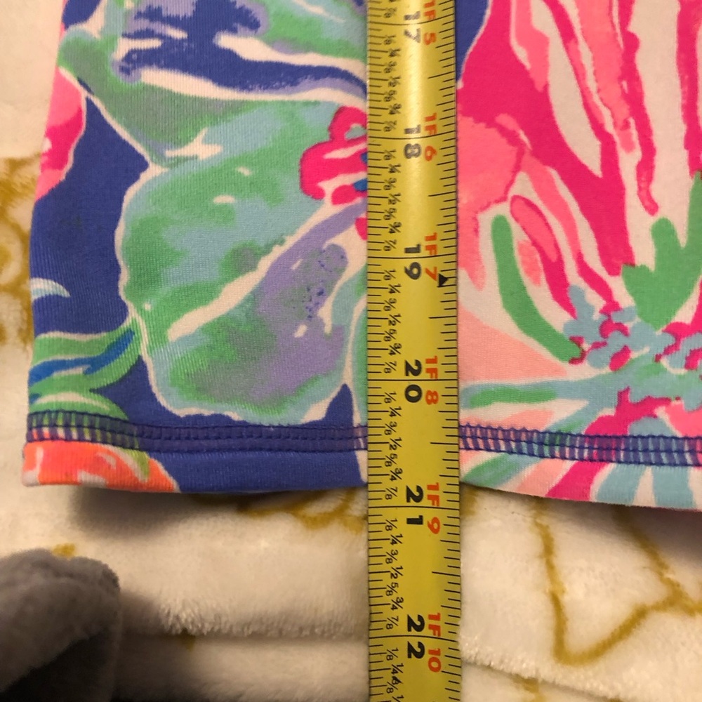 Floral Print Athletic Leggings Beckon Blue Jungle Luxletic (L) - Picture 3 of 7